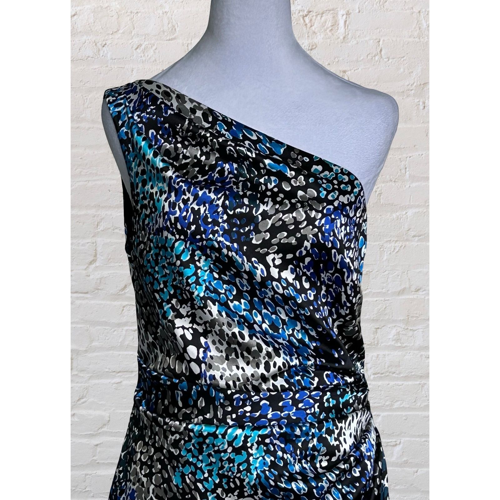 MAGGY LONDON Maggy London Print Ruched One Shoulder Cocktail Dress S 6 8 Size M / US 6-8 / IT 42-44 - 4 Thumbnail