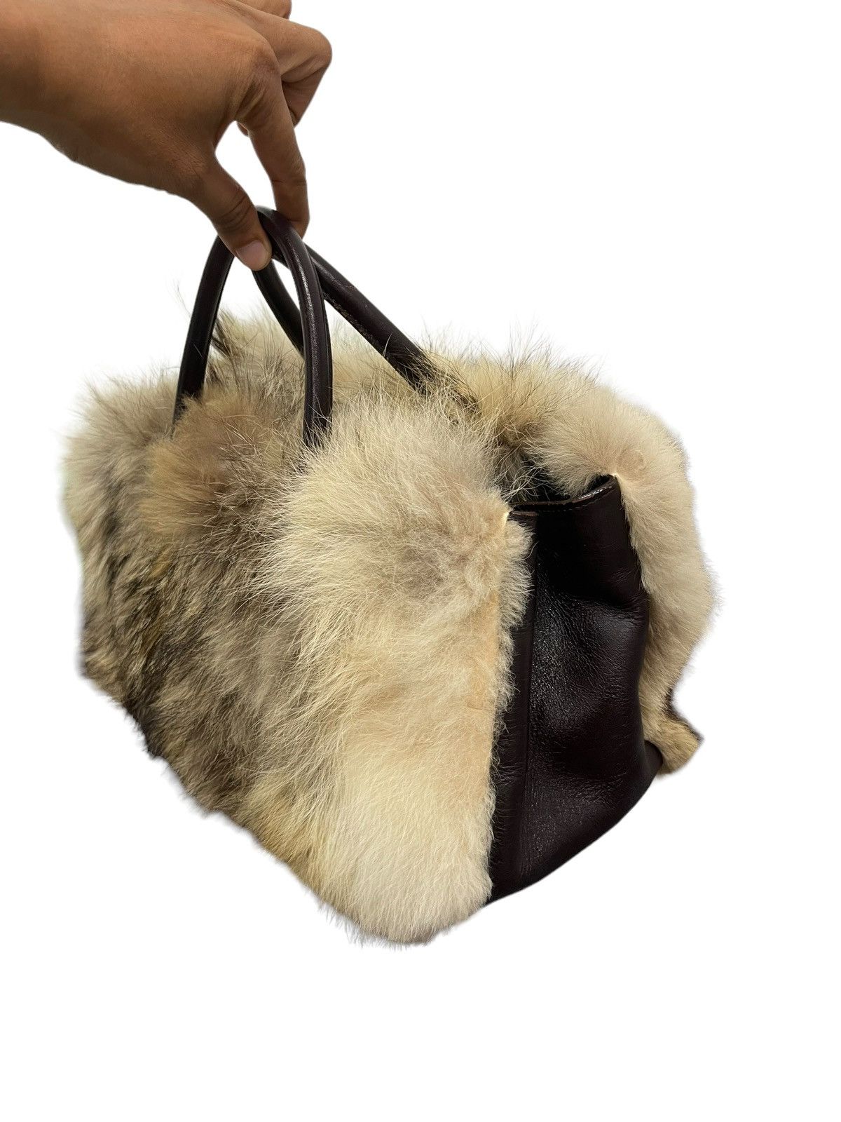 Japanese Brand Shearling Leather Lexus Japan Hand Bag 2🟩 Size ONE SIZE - 3 Thumbnail