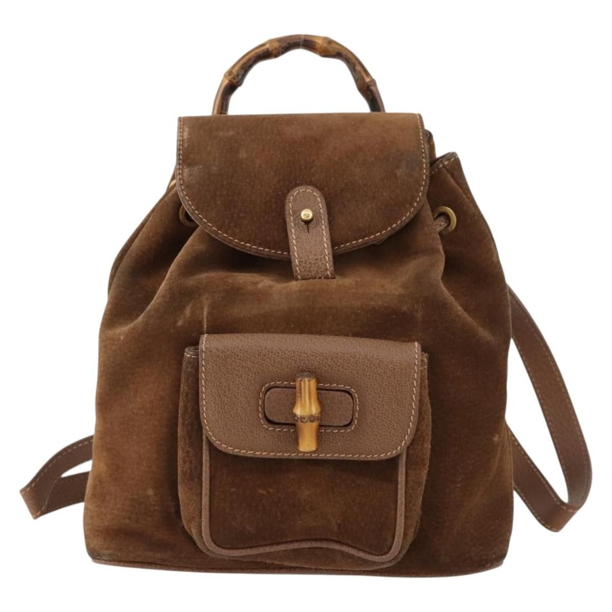 Gucci Gucci Gucci bamboo backpack daim Size ONE SIZE - 1 Thumbnail