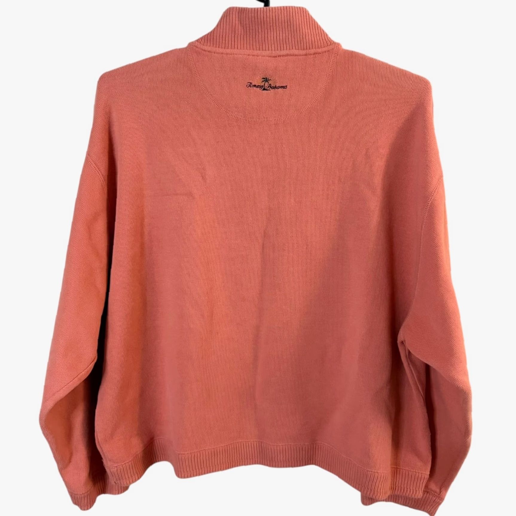 Tommy Bahama Tommy Bahama Sweater Women’s XL Orange 100% Cotton Knit Quarter-Zip Pullover Size XL / US 12-14 / IT 48-50 - 6 Thumbnail
