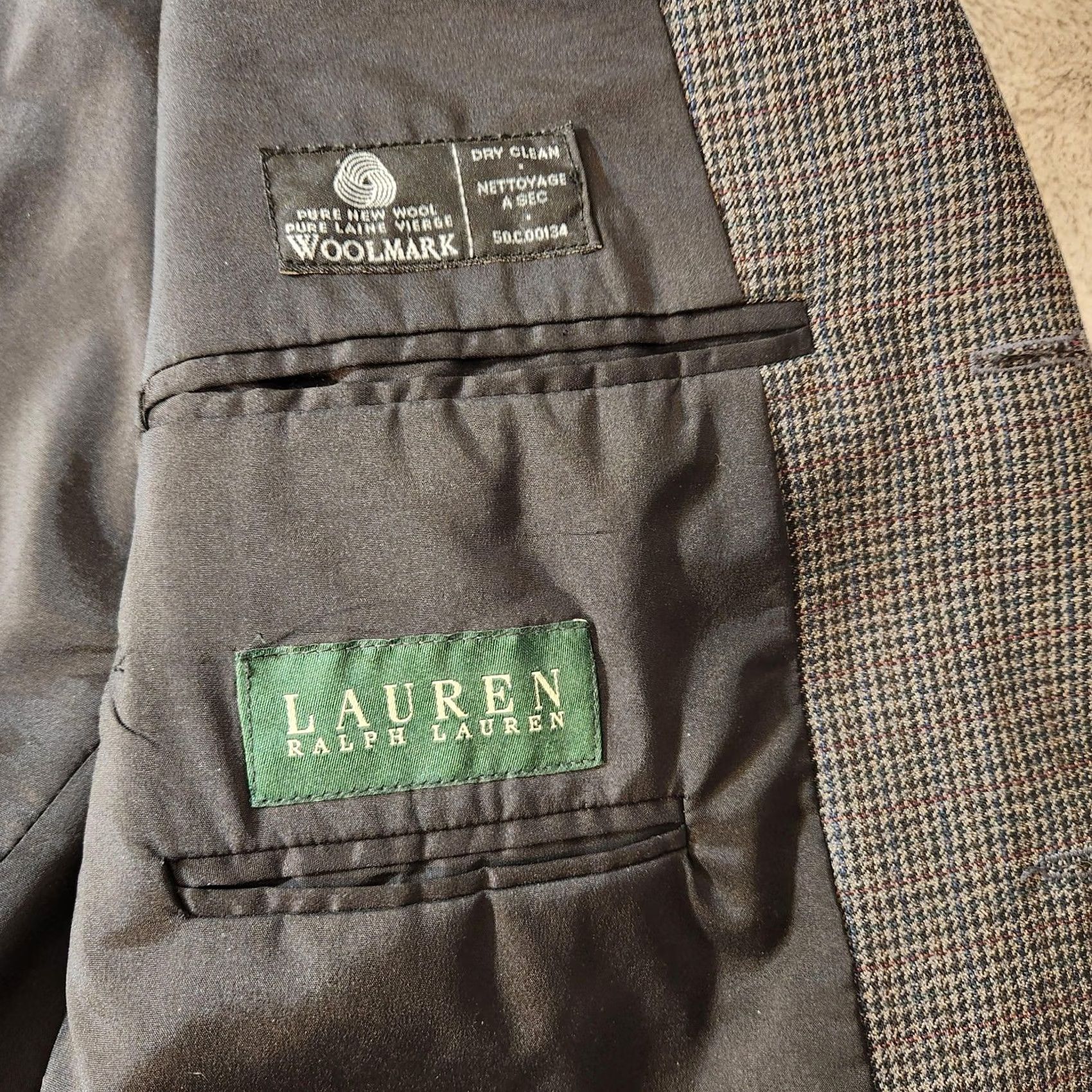 Ralph Lauren VINTAGE Mich 44R Brown Wool Houndstooth Plaid Jacket Canada Size US S / EU 44-46 / 1 - 3 Thumbnail