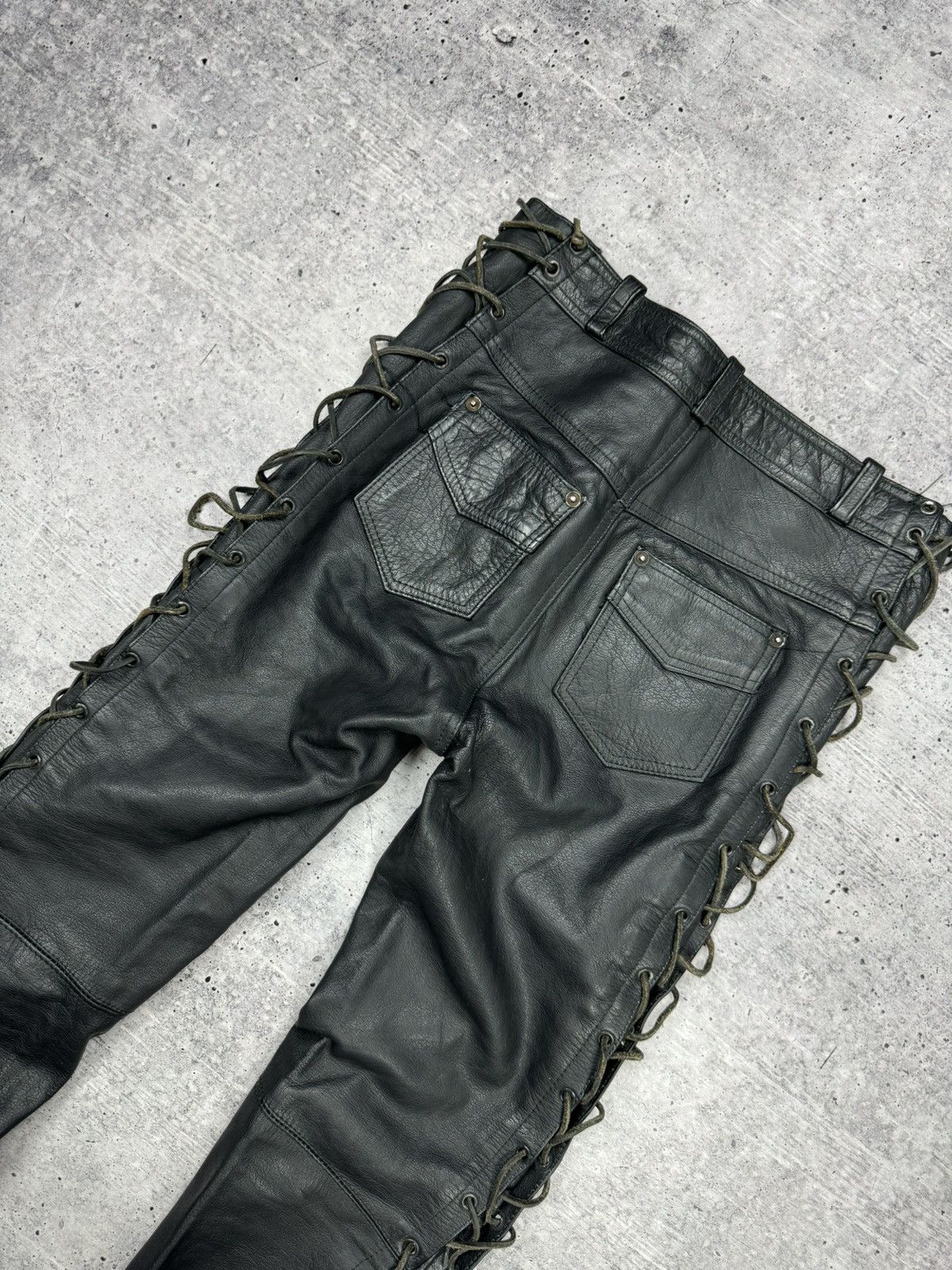 Genuine Leather × Vintage Vintage 90’s Y2K Style Casual Cowboy Genuine Leather Pants Size US 30 / EU 46 - 21 Thumbnail