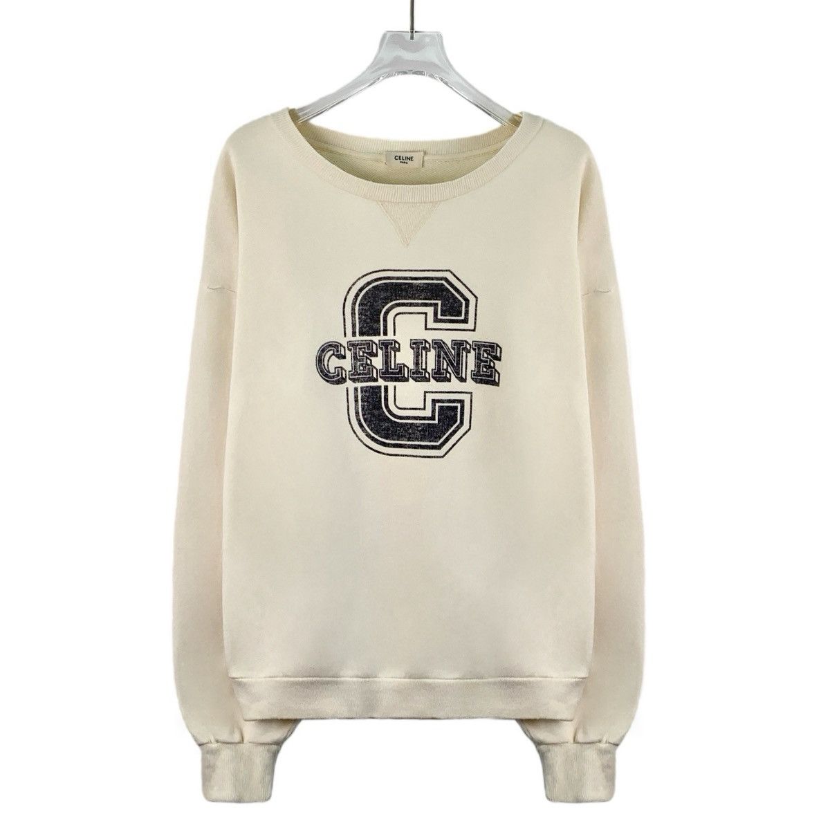 Celine Celine 22 Collection Beige Logo Printed Sweatshirt K26WX Size S / US 4 / IT 40 - 1 Thumbnail