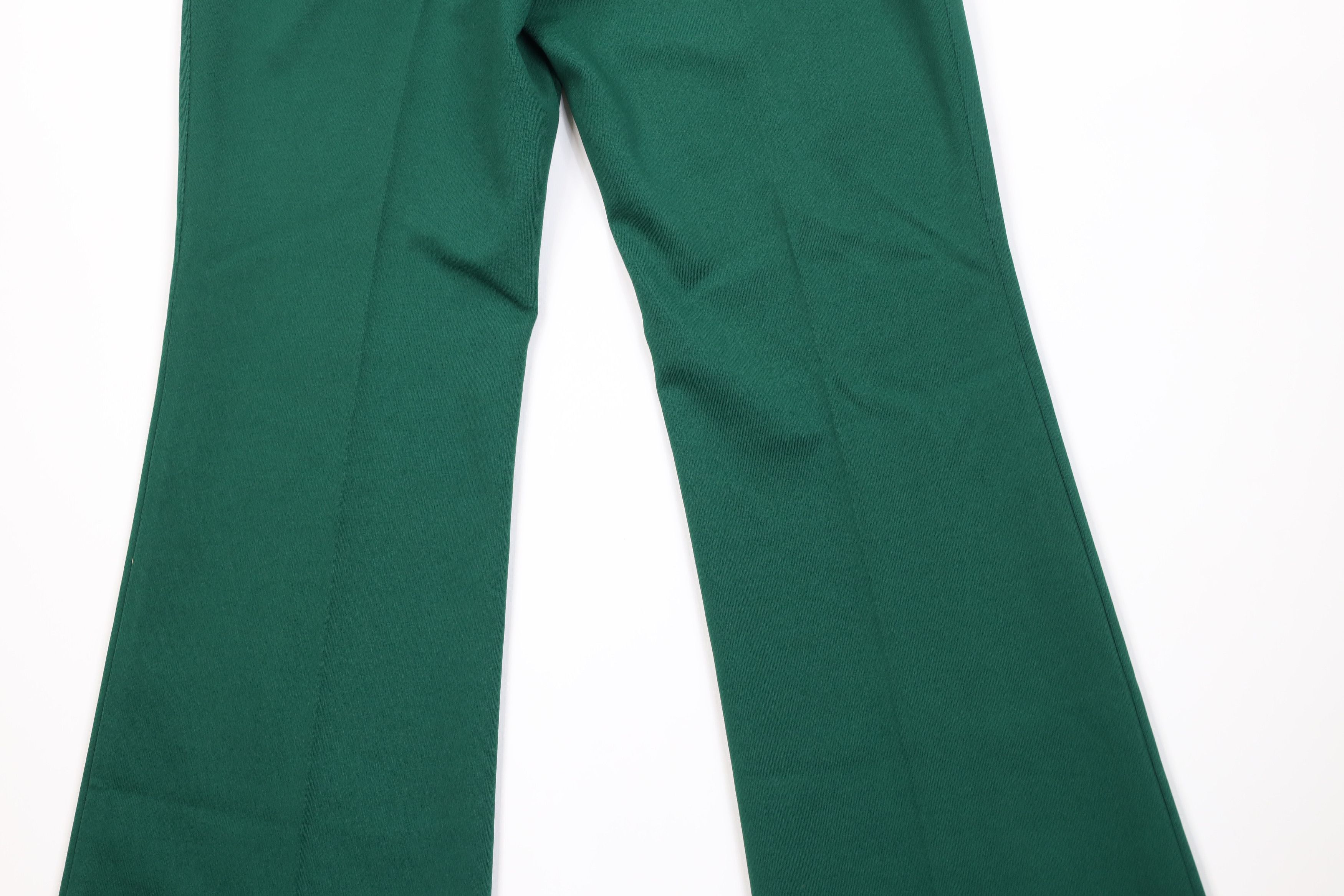 Vintage Vintage 70s Streetwear Wide Leg Bell Bottoms Pants Green USA Size 30" / US 8 / IT 44 - 8 Thumbnail