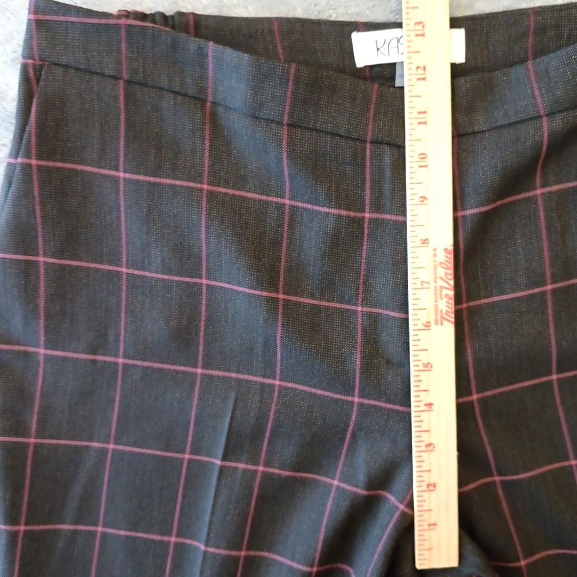 Kasper Kasper Dress Pants Womens Size 14 Brown Pink Plaid Elastic Waist 36x27.5 New Size 36" / US 14 / IT 50 - 4 Thumbnail