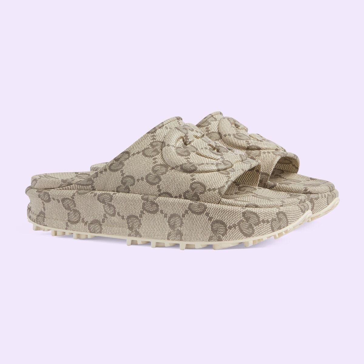 Gucci o1s1wg110125 Slide Sandal with Interlocking G in Beige Size US 9.5 / EU 42-43 - 2 Thumbnail