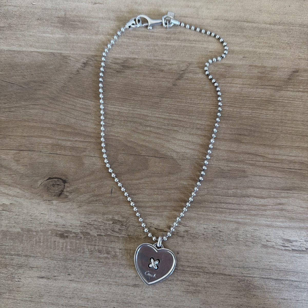 Coach Vintage Coach Silver Heart Pendant Necklace Size ONE SIZE - 2 Thumbnail