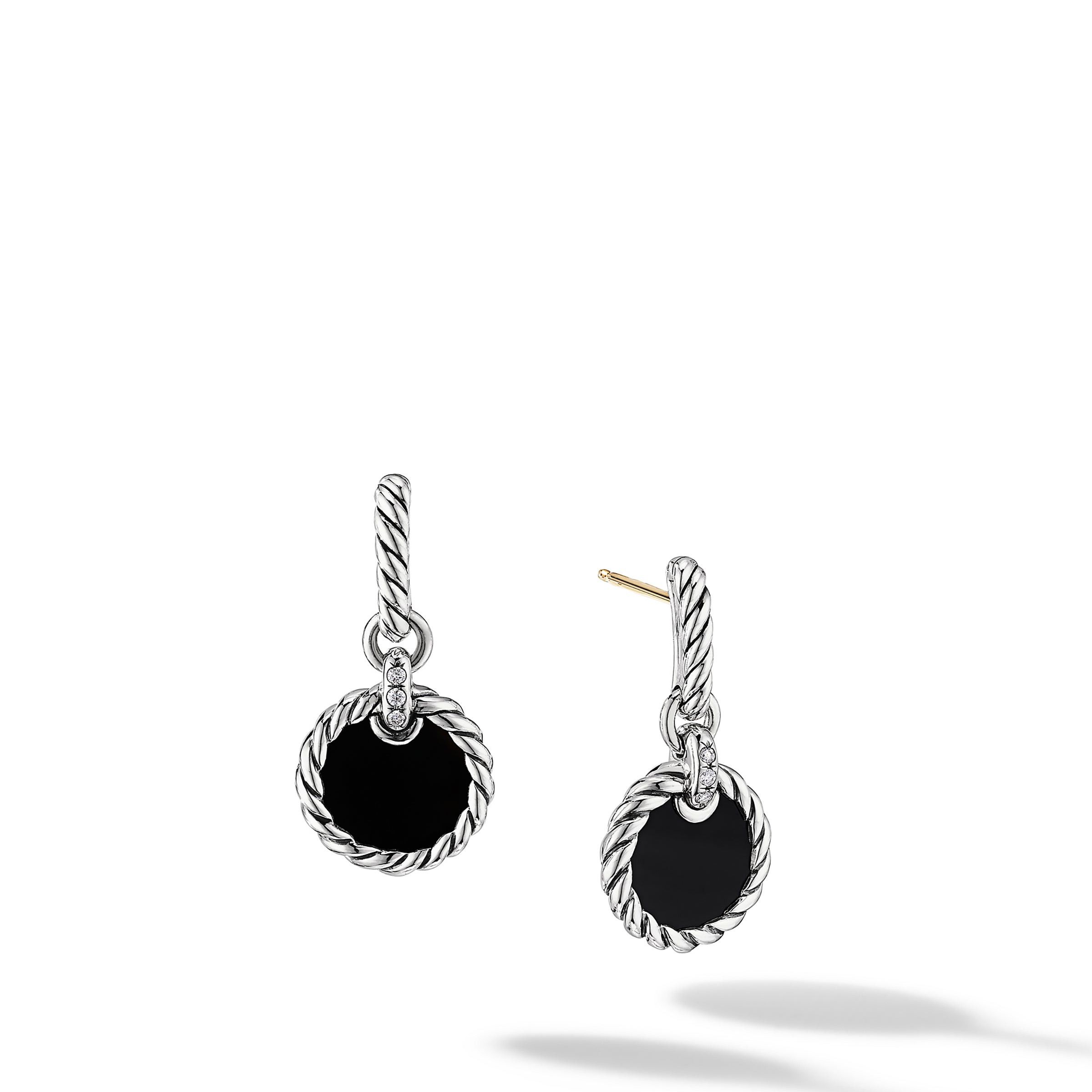 David Yurman o1w1db10525 E17016D Earrings in Silver with Onyx and Diamond Size ONE SIZE - 1 Thumbnail