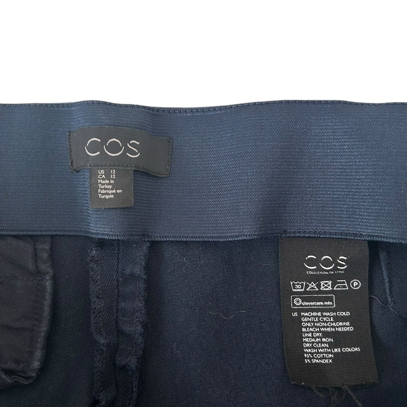 Cos COS Navy Blue Pull On Pants Sz 12 Size 34" / US 12 / IT 48 - 2 Thumbnail