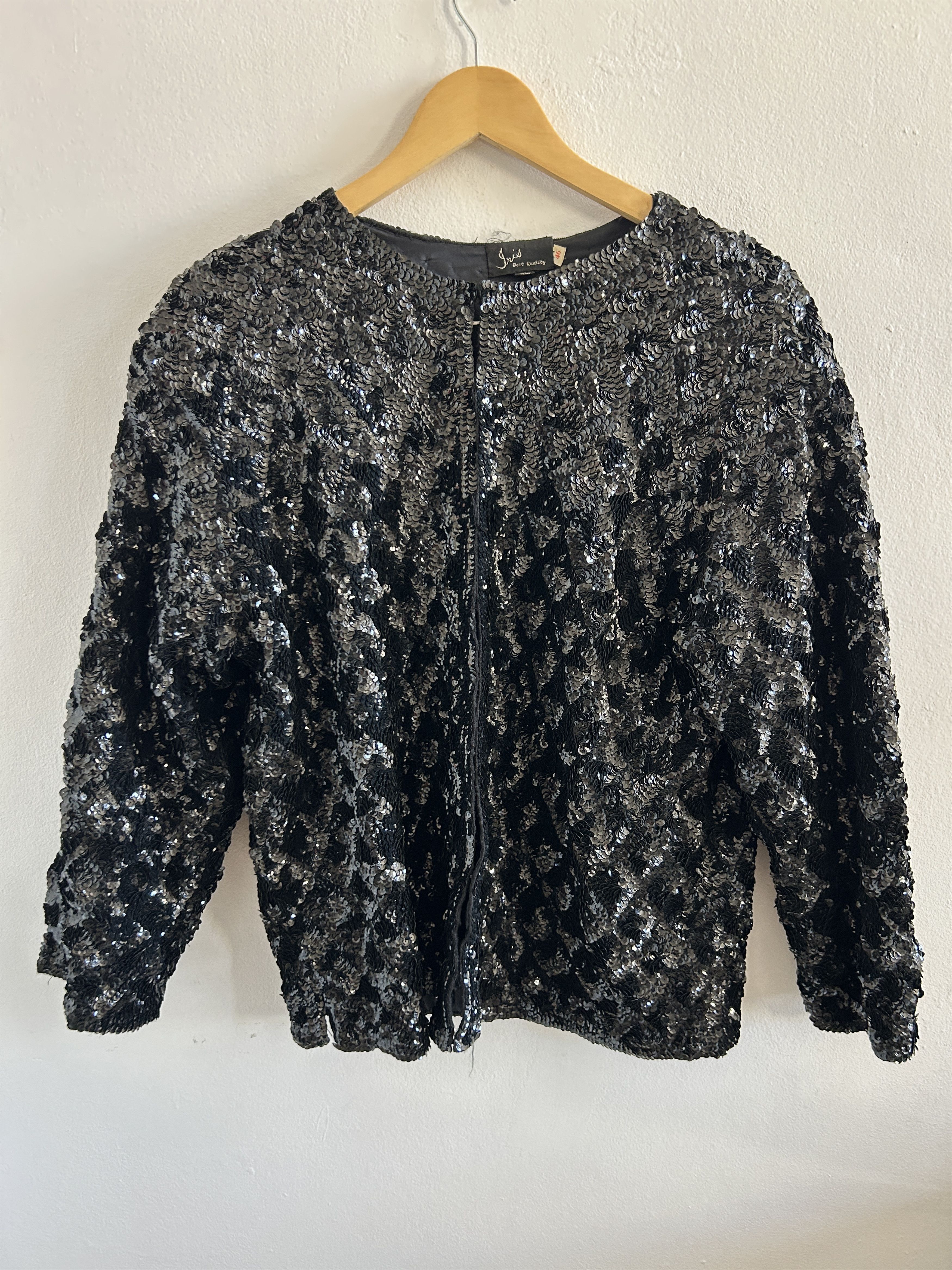 Vintage Vintage 80s Black Sequin Jacket Size L / US 10 / IT 46 - 11 Thumbnail