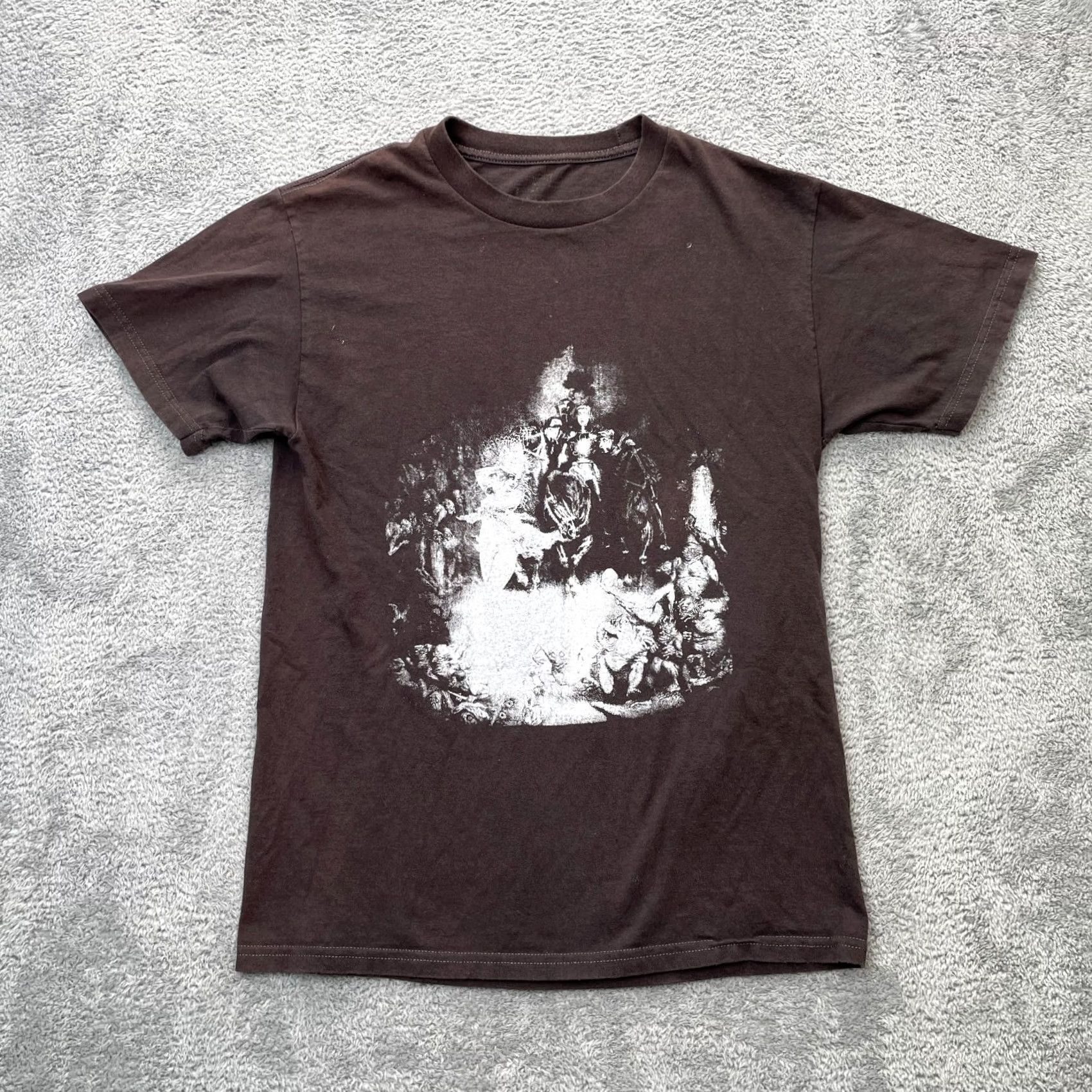 Vintage Norman Lindsay Shirt Men Small Black Dark Fantasy Etching Medieval The Innocents Size US S / EU 44-46 / 1 - 2 Thumbnail