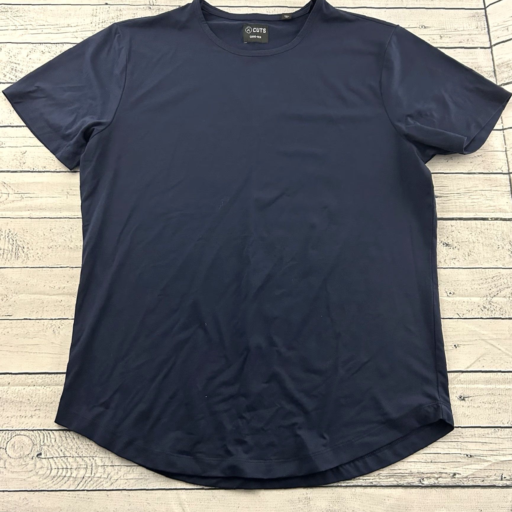 Cuts CUTS T-Shirt Short Sleeve Curve Hem Top Men 2XL Blue Shirt Mens XXL Curve Hem Short Sleeve CUTS T-Shirt Blue 2XL Mens Size US XXL / EU 58 / 5 - 2 Thumbnail