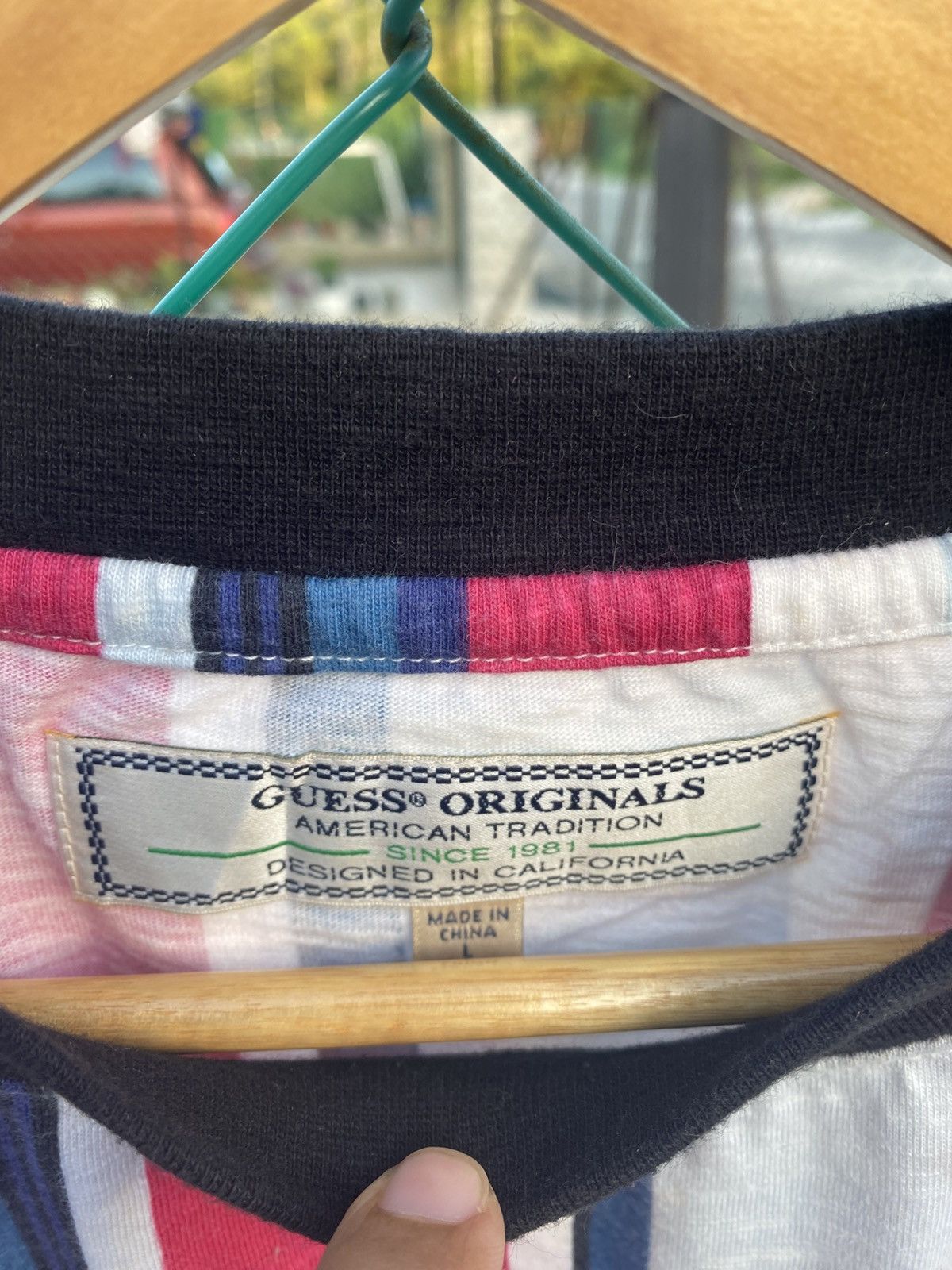 A$AP Rocky × Guess GUESS los angeles woven spellout striped tees Size US L / EU 52-54 / 3 - 6 Thumbnail
