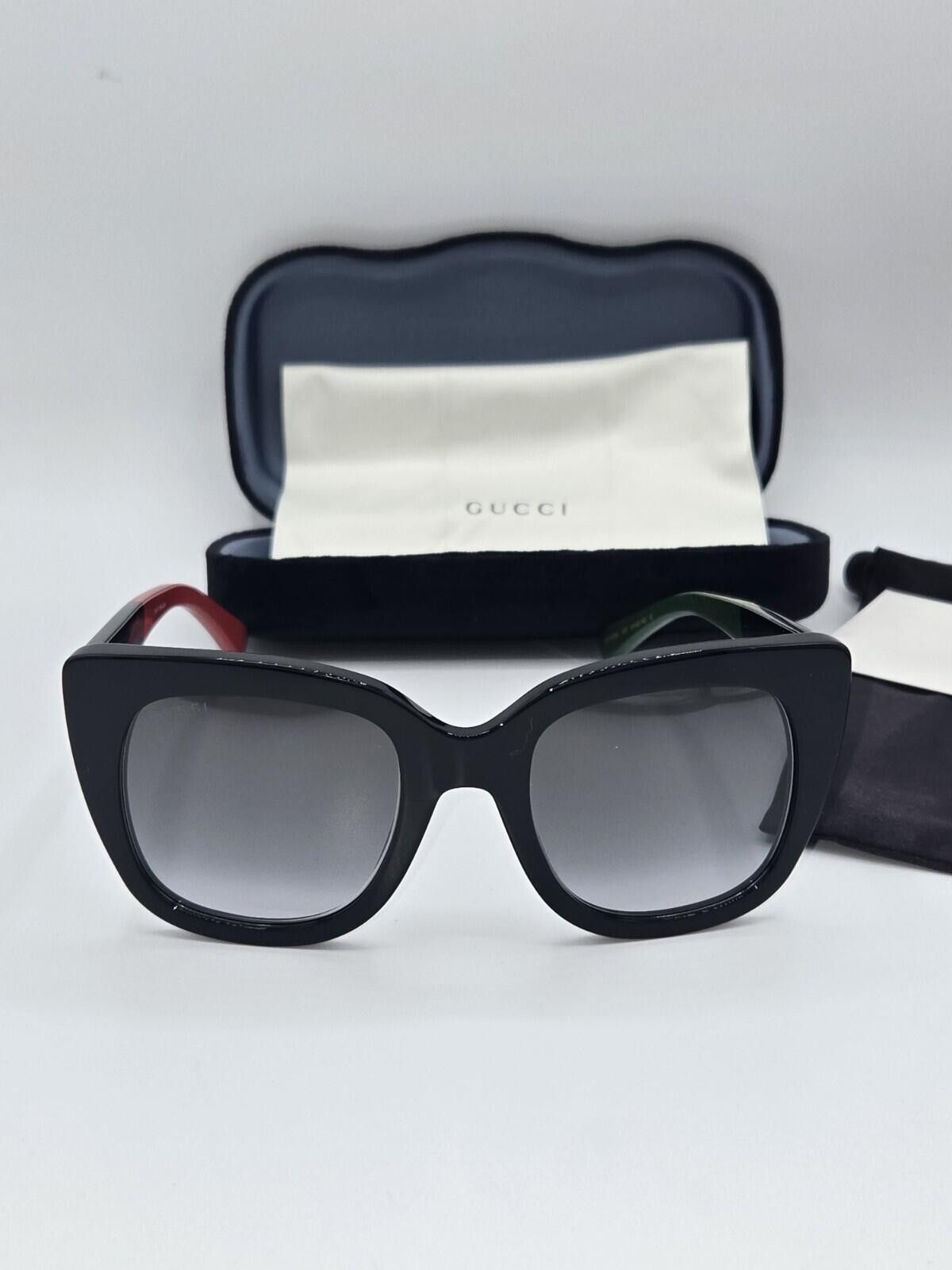 Gucci Gucci Sunglasses GG0163SN 003 Black Red and Green Gradient Size ONE SIZE - 3 Thumbnail