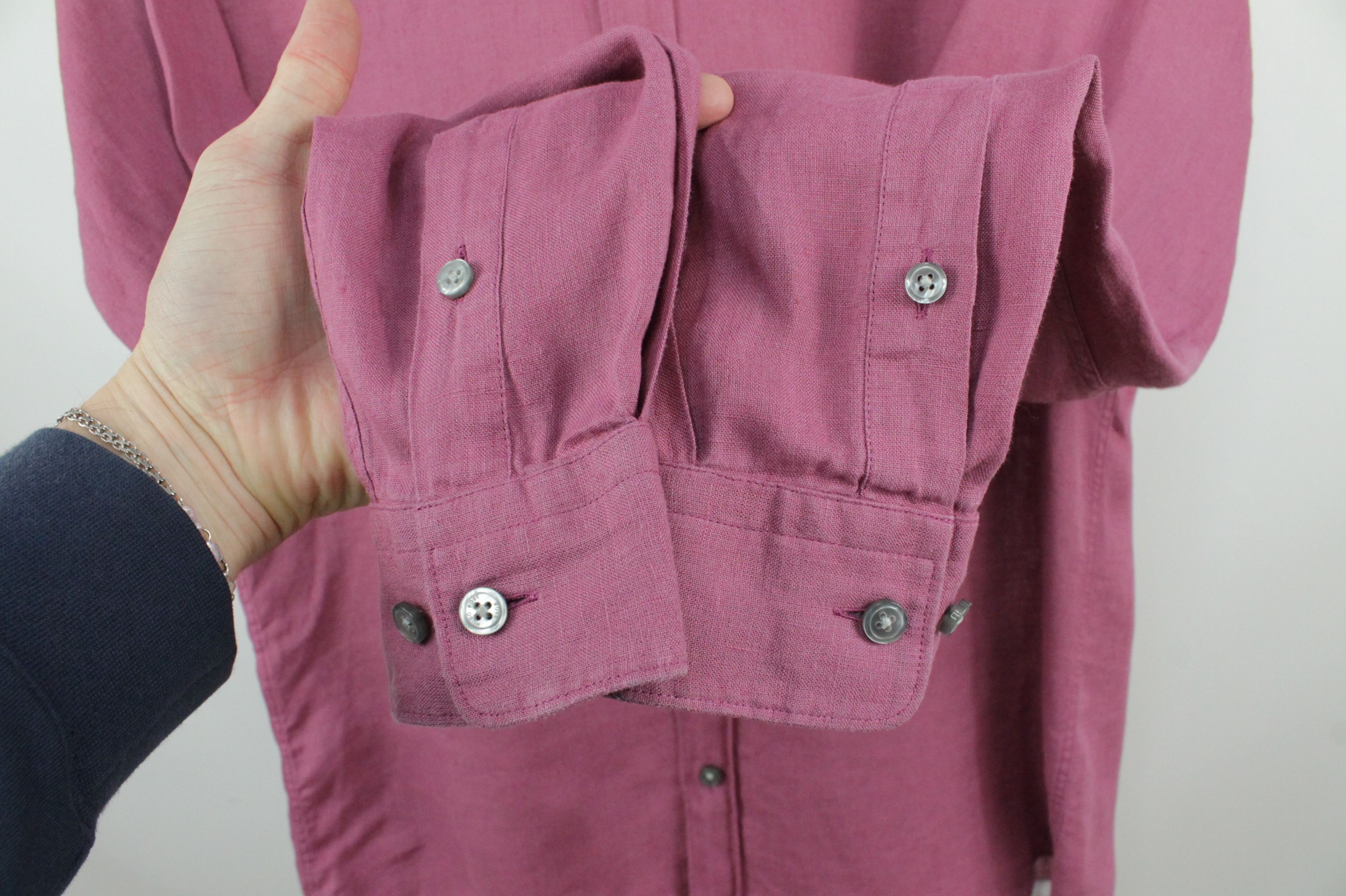 Hugo Boss Hugo Boss Regular Fit Pale Pink Linen Shirt Men's Size US S / EU 44-46 / 1 - 5 Thumbnail