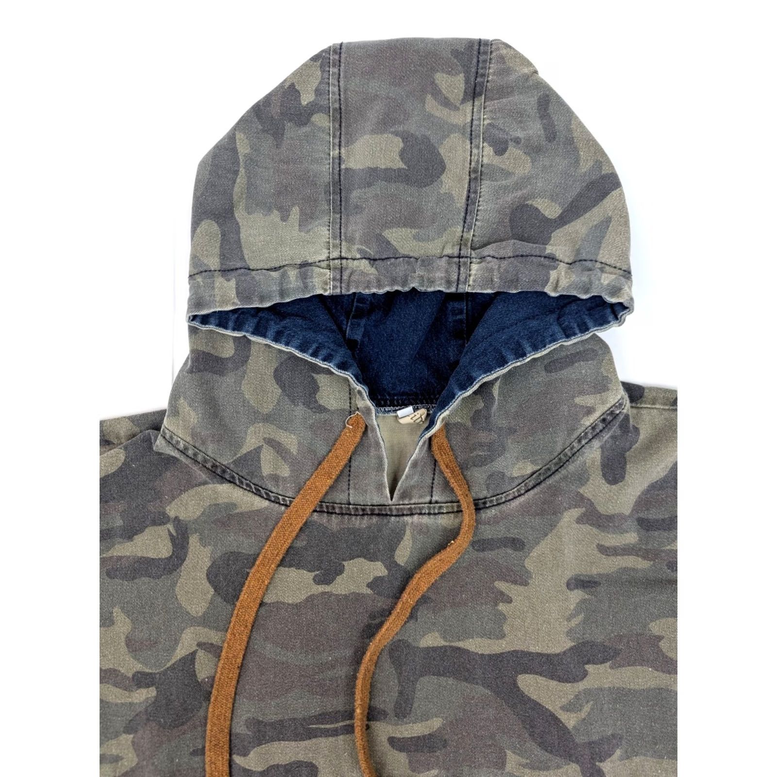 Denime Feilipamu Y2K Streetwear Camouflage Blue Jean Colorblock Denim Dress Women L Hooded Shirt Dress Casual 90s Retro Womens Size 36" / US 14 / IT 50 - 7 Thumbnail