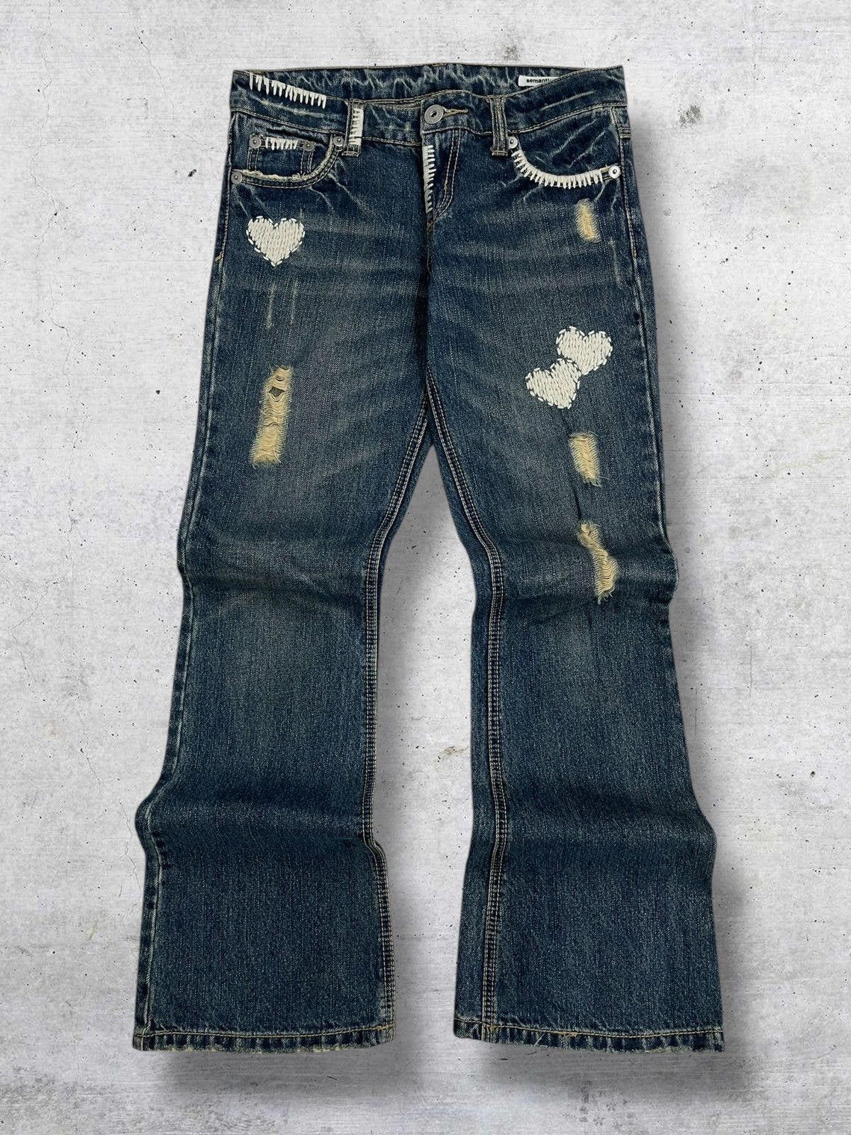 semanticdesign VINTAGE SEMANTIC DESIGN OG JAPAN DESIGNER FLARE RIPPED DENIM Size US 30 / EU 46 - 1 Thumbnail