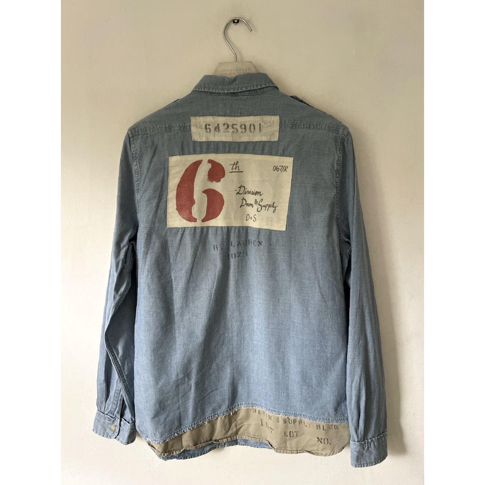 Vintage Denim & Supply Ralph Lauren Navy Shirt XL Chambray US Military Style Button-Up Mens Size US XL / EU 56 / 4 - 7 Thumbnail