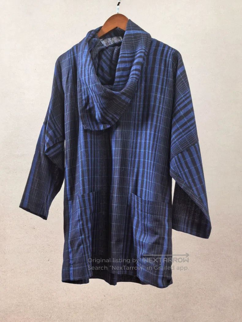 Issey Miyake Issey Miyake Pullover Blue Plaid Size US M / EU 48-50 / 2 - 1 Thumbnail