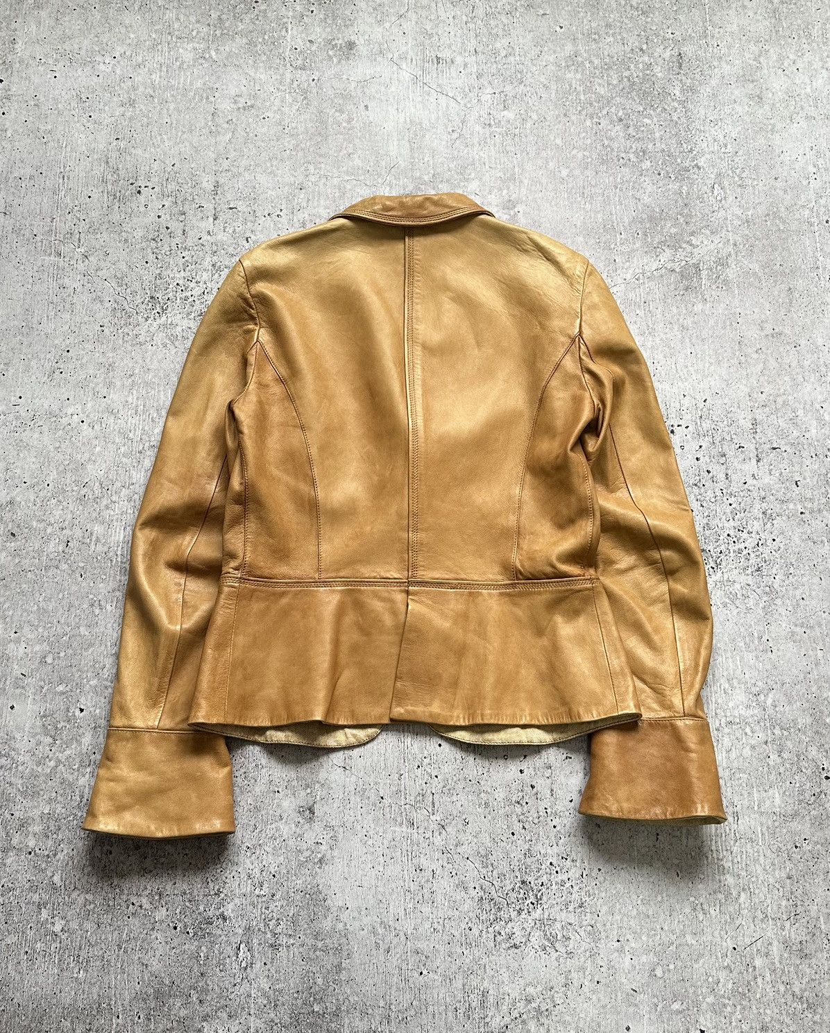 Brunello Cucinelli Women's Brunello Cucinelli Vintage Leather Blazer Jacket Size M / US 6-8 / IT 42-44 - 18 Thumbnail
