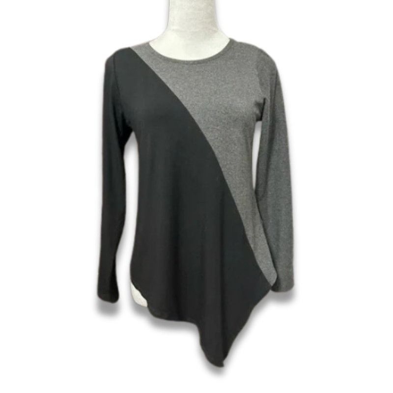 Other Karen Kane Long Sleeve Asymmetric Color Block Gray Black XSP Size XS / US 0-2 / IT 36-38 - 2 Thumbnail