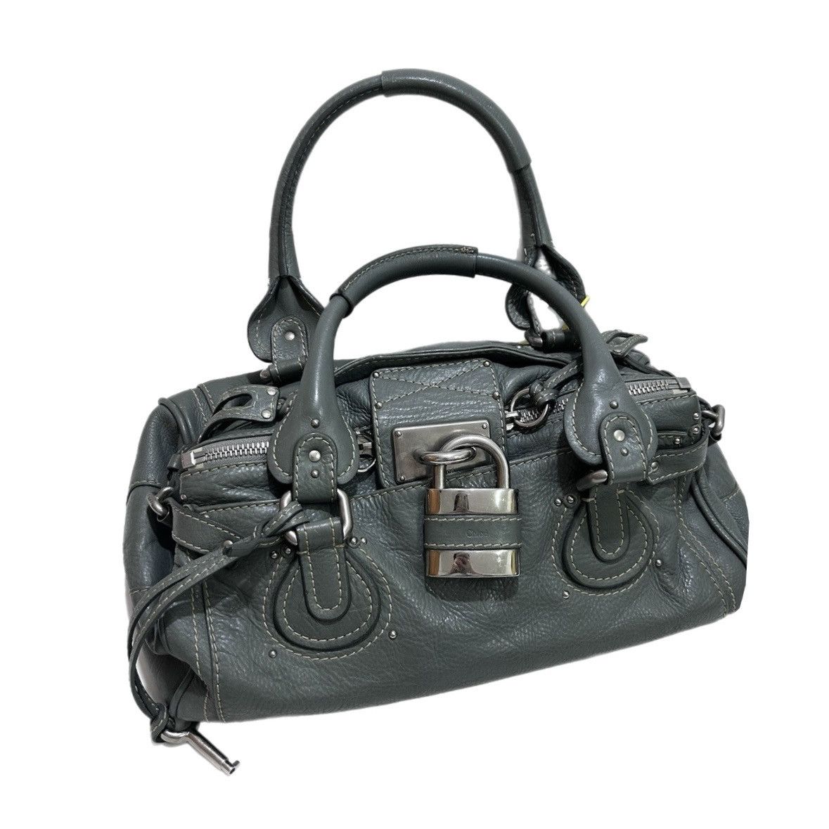 rare chloe medium slate blue grey paddington bag