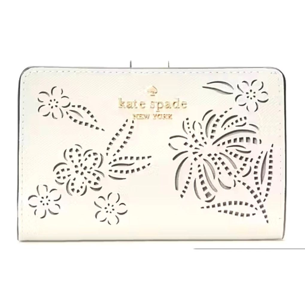 Kate Spade Kate Spade Madison Perforated Medium Bifold Wallet Merinque Size ONE SIZE - 9 Thumbnail
