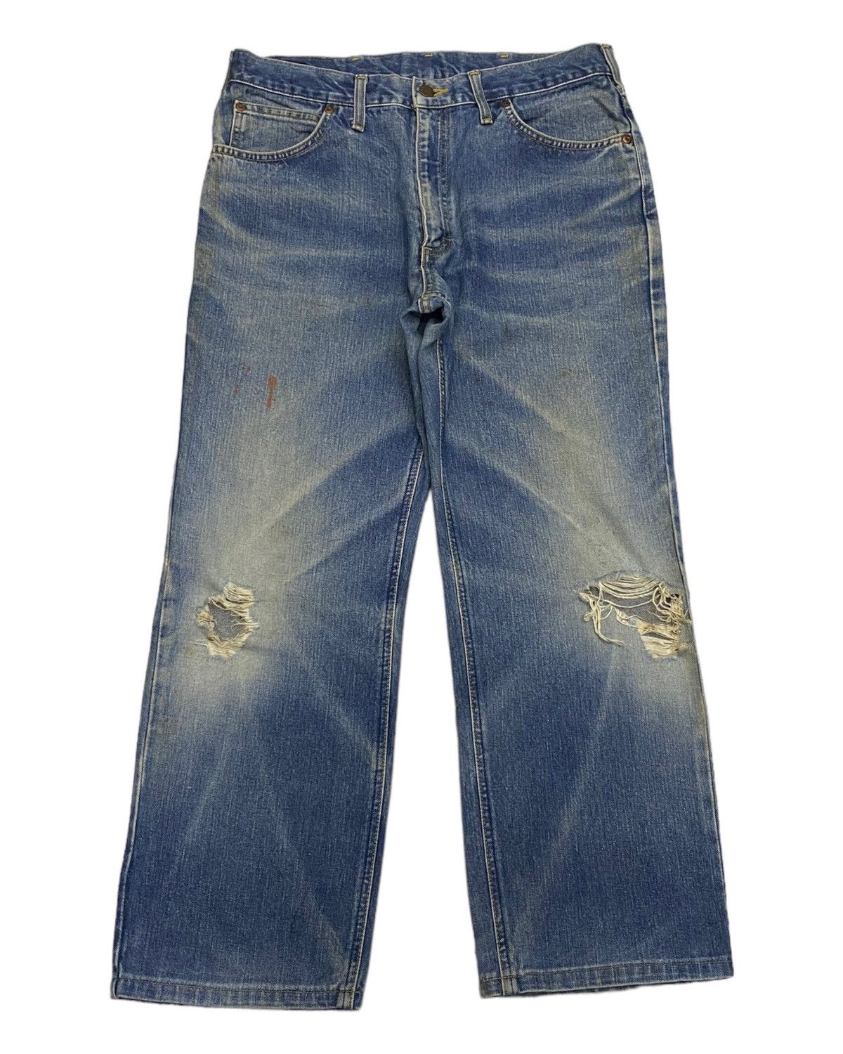 Lee VINTAGE 80s LEE US RIDERS SANFORIZED DISTRESSED BAGGY DENIM Size US 32 / EU 48 - 1 Thumbnail