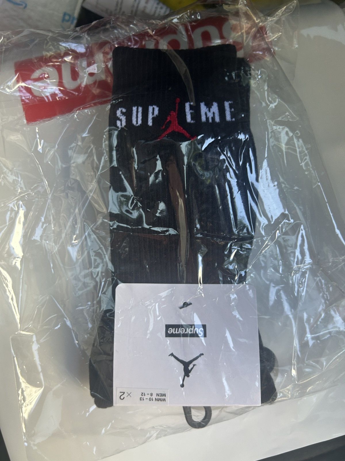 Jordan Brand × Supreme Suprmee Jordan socks 2pack black large Size ONE SIZE - 1 Thumbnail