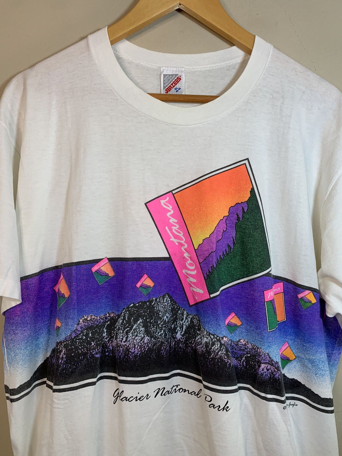 Vintage *RARE* Vintage 1991 Glacier National Park Montana Art Shirt Size US L / EU 52-54 / 3 - 3 Thumbnail