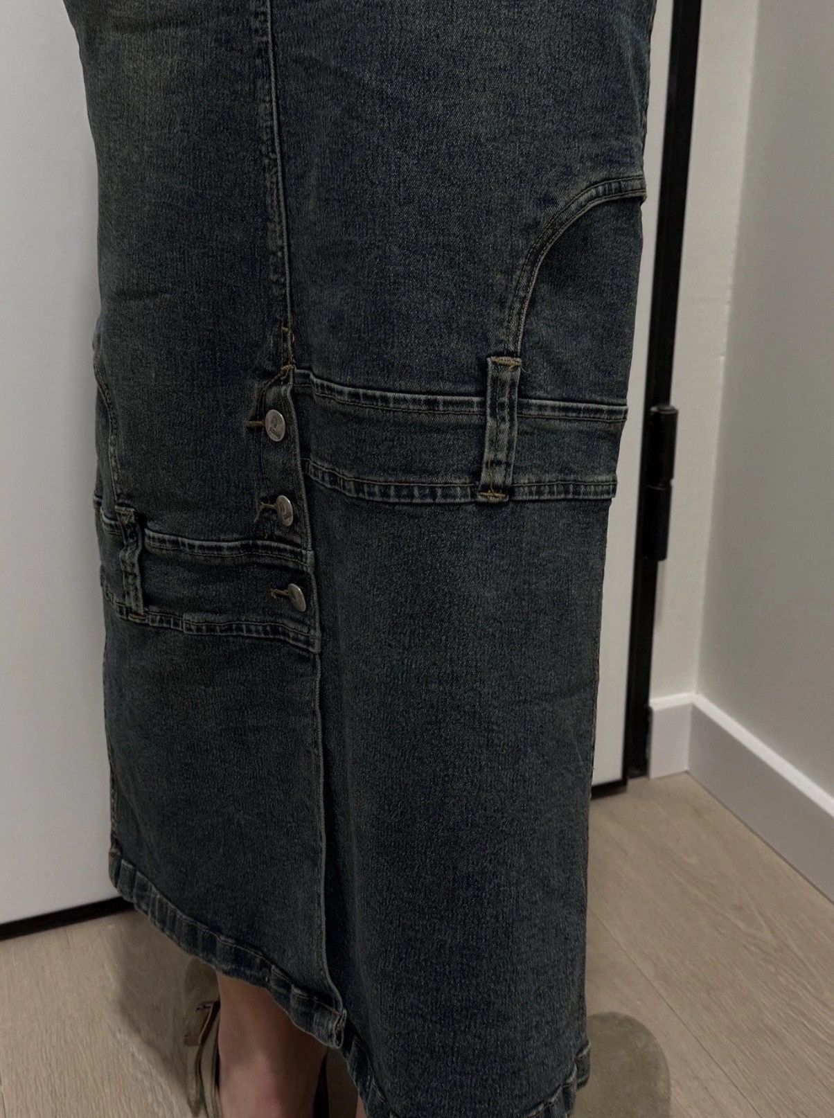 Vintage Tulip Jeans vintage avant garde Denim y2k midi skirt Size S Size 27" / US 4 / IT 40 - 9 Thumbnail