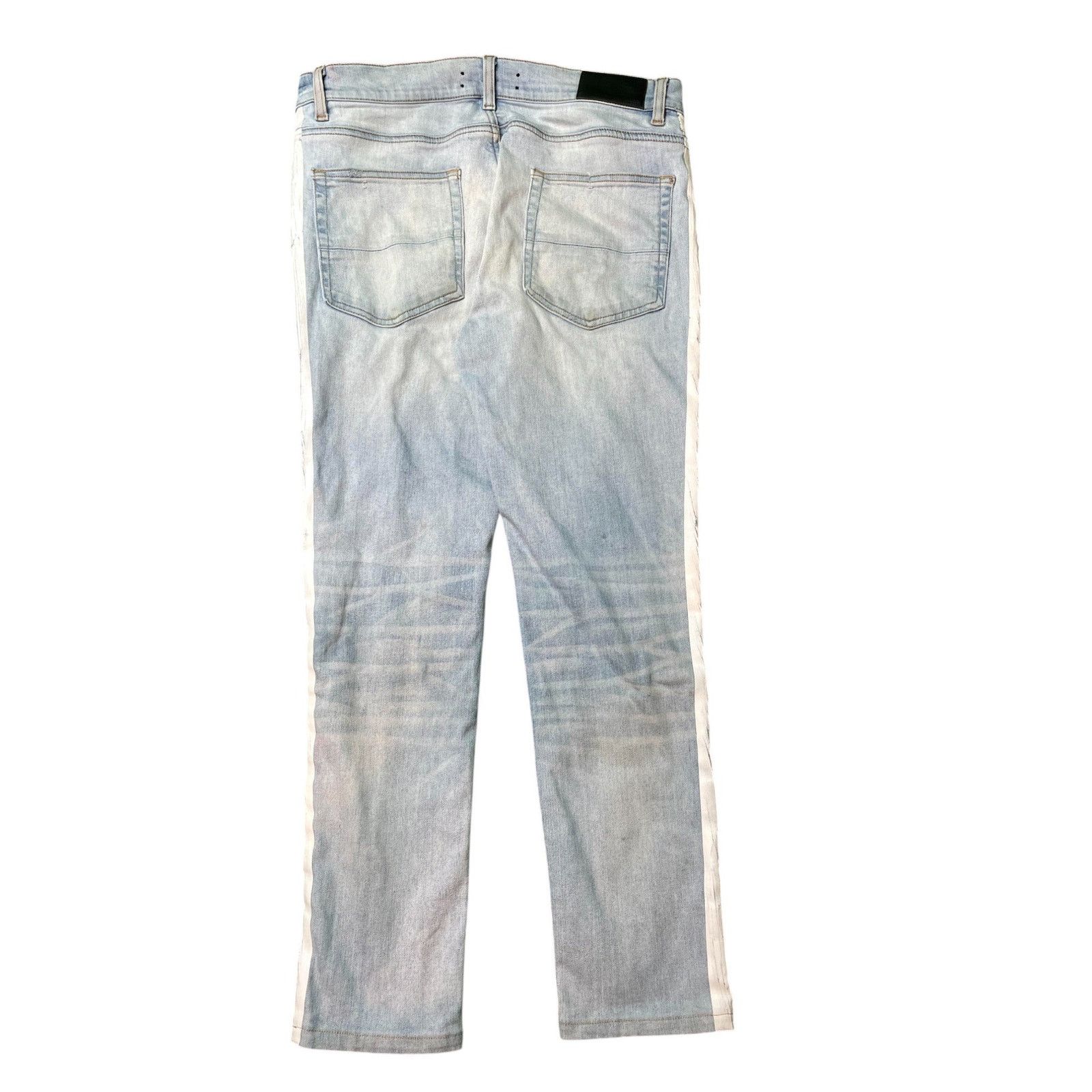 Amiri Amiri Thrasher White Stripe Light Wash Jeans Size US 34 / EU 50 - 2 Thumbnail