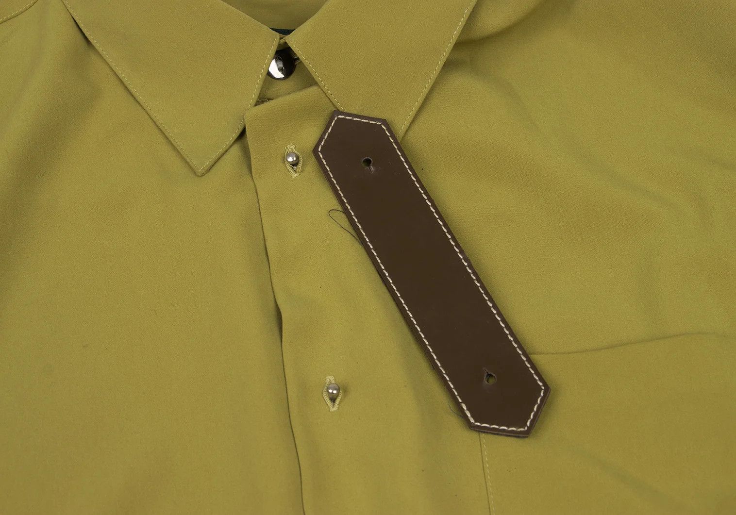 Jean Paul Gaultier Junior Gaultier Decorative Button Polo Shirt Mustard Brown Size US M / EU 48-50 / 2 - 7 Thumbnail