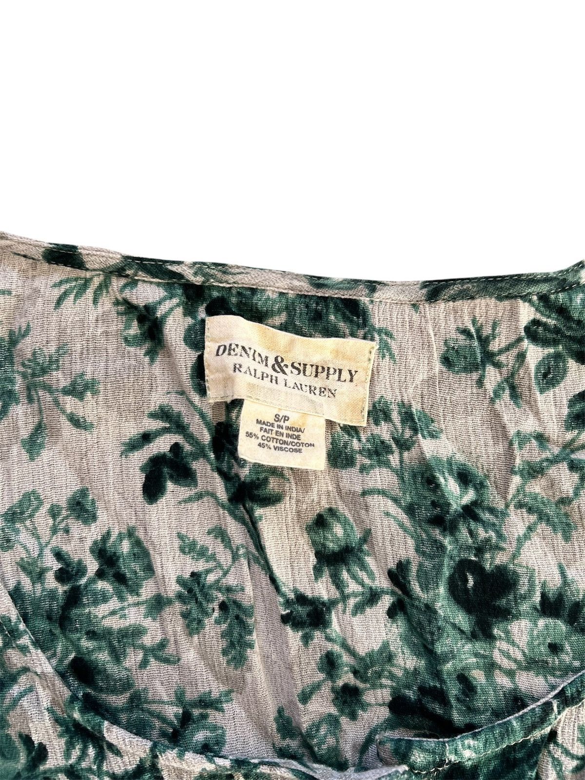 Denim & Supply Ralph Lauren Ralph Lauren Denim & Supply Green Floral Babydoll Dress | S Size S / US 4 / IT 40 - 6 Thumbnail