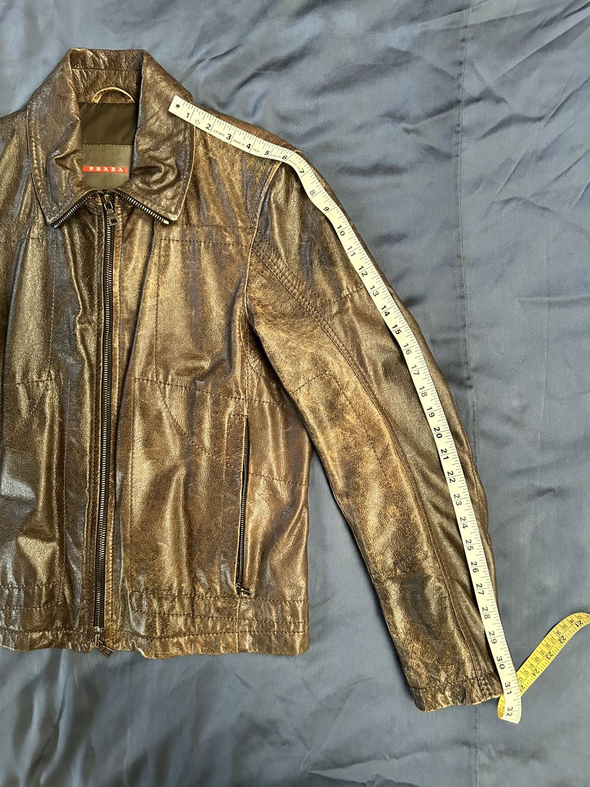 Prada Prada Leather Zip Motorcycle Jacket SYV058 Size US M / EU 48-50 / 2 - 11 Thumbnail