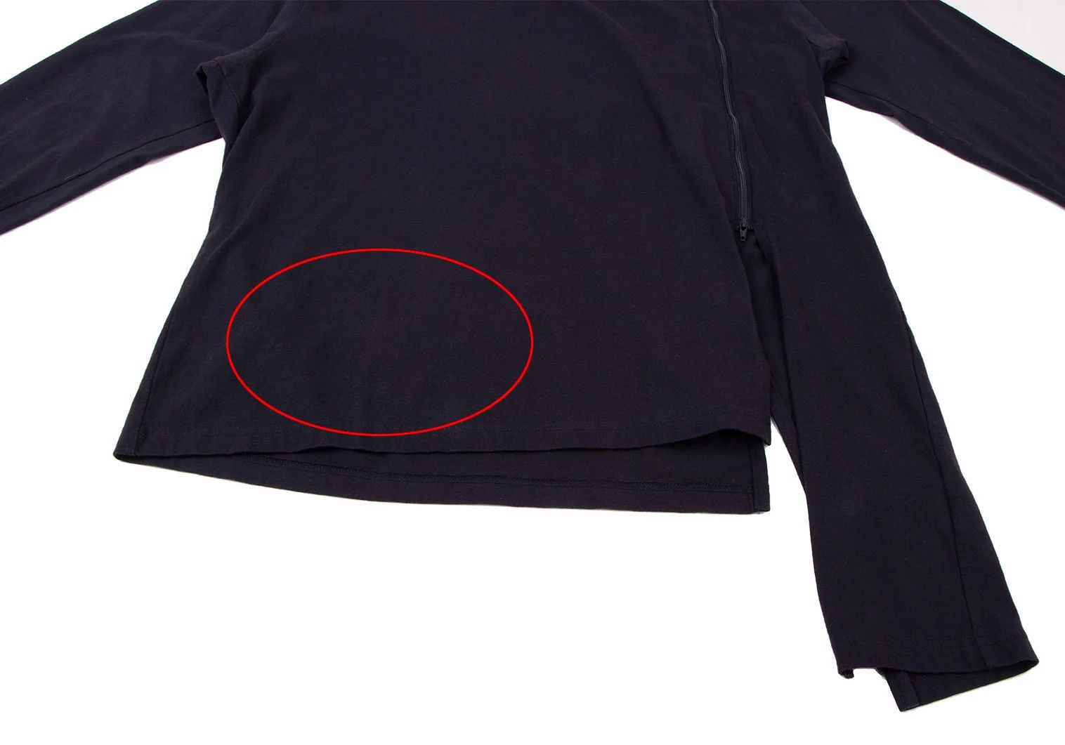 Yohji Yamamoto Cotton Front Zip Asymmetrical Cut Top in Navy Blue Size US L / EU 52-54 / 3 - 9 Thumbnail