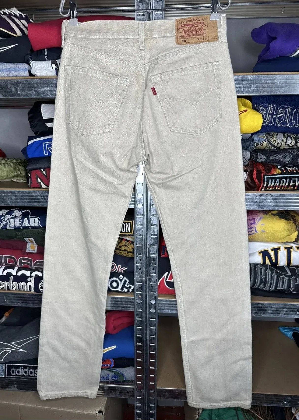 Levi's 31/34 Crazy Vintage 90s Levi’s 501 Jeans Light Wash Tapered Size US 31 - 2 Thumbnail