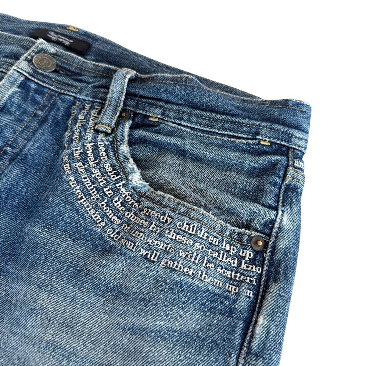 Undercover SS09 “Neoboy” Patti Smith Poem Zip Denim Size US 33 - 4 Thumbnail