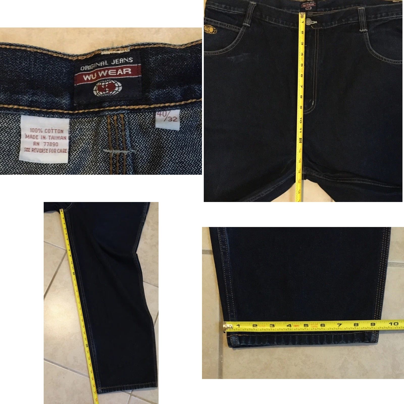 Vintage VINTAGE Wu Wear 90s Denim Jeans Baggy 40/31 Blue Hip Hop NYC Rap Distressed Relaxed Men's Jeans Size US 40 / EU 56 - 9 Thumbnail