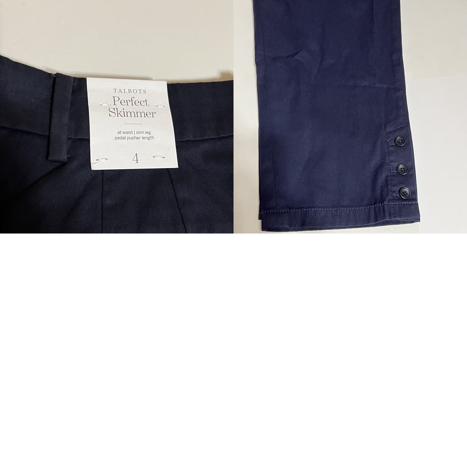 Talbots Talbots Women’s 4 Flat Front Cropped Pants Blue 30in 22in Flat Front Slim Beac h City Preppy NWT Size 27" / US 4 / IT 40 - 8 Thumbnail