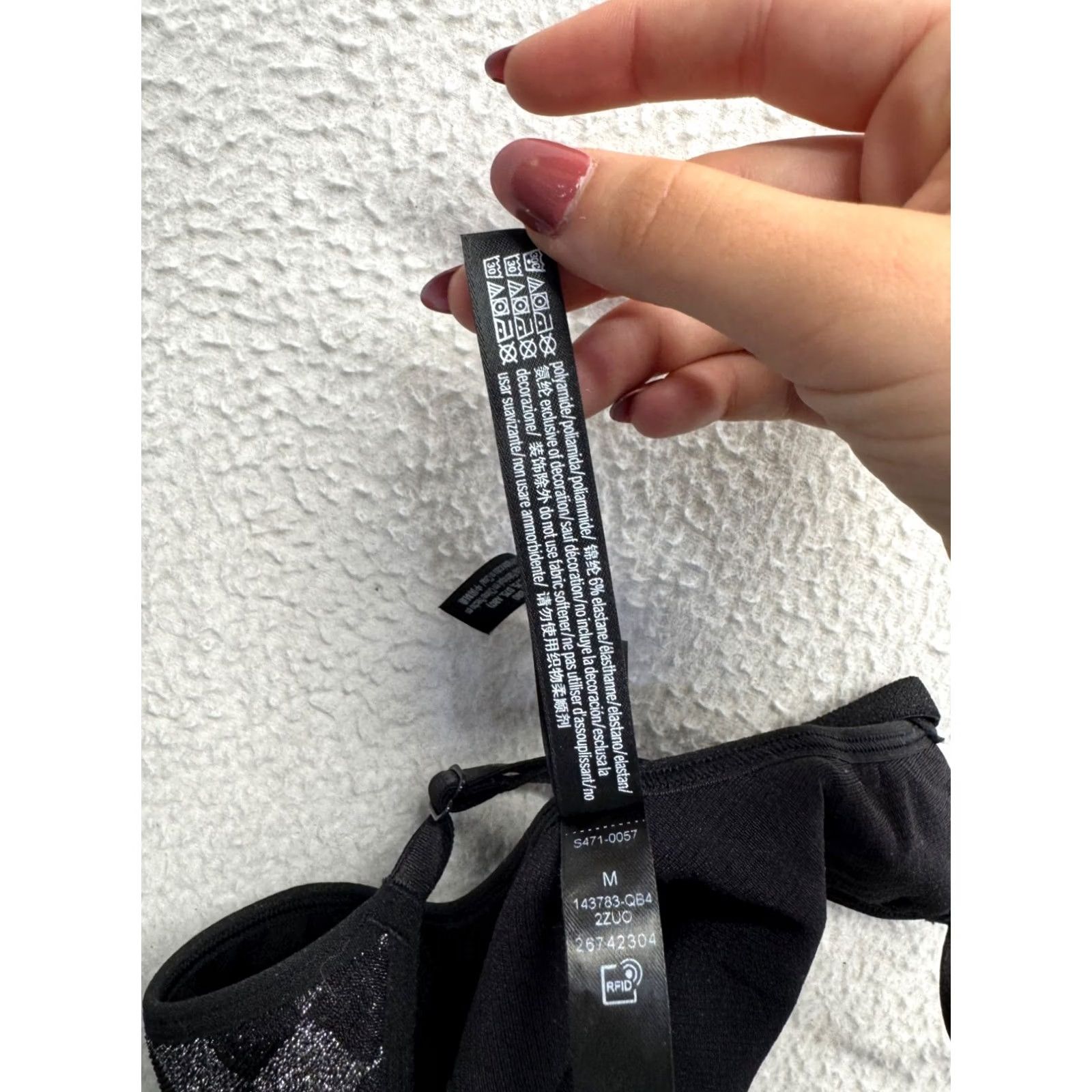 Pinko Pink Active Seamless Checkered Sports Bra M #9054 Womens Bra Medium Support, Adjustable Straps, Nylon, Black, Activewear Size ONE SIZE - 7 Thumbnail