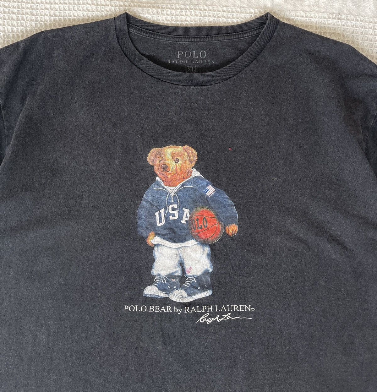 Polo Ralph Lauren Vintage 90s Sun Faded🔥POLO BEAR by RALPH LAUREN USA Logo Tee Size US XL / EU 56 / 4 - 9 Thumbnail