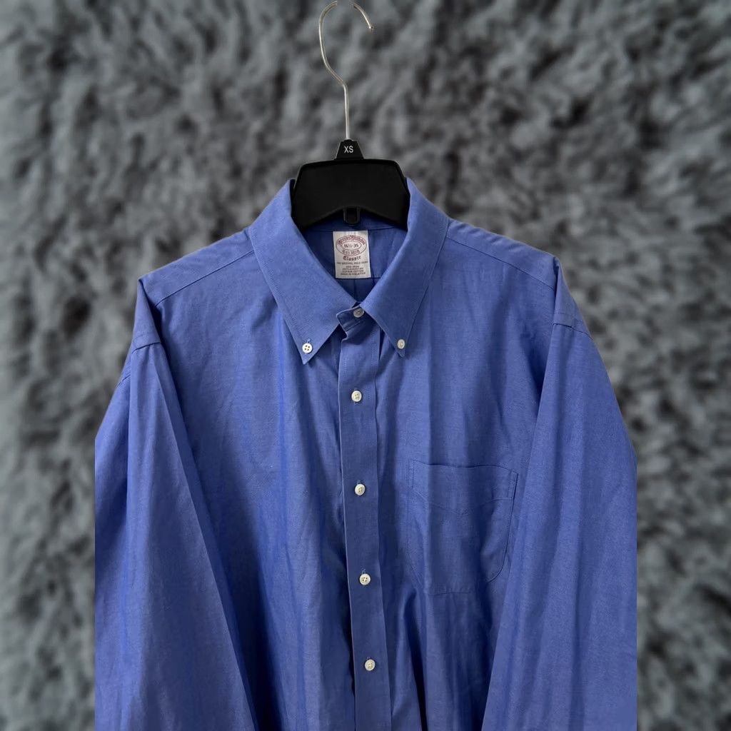 Brooks Brothers Brooks Brothers Original Polo Shirt Mens Sz 16.5 Blue Oxford Classic Supima L/S Shirt Size US XL / EU 56 / 4 - 1 Thumbnail