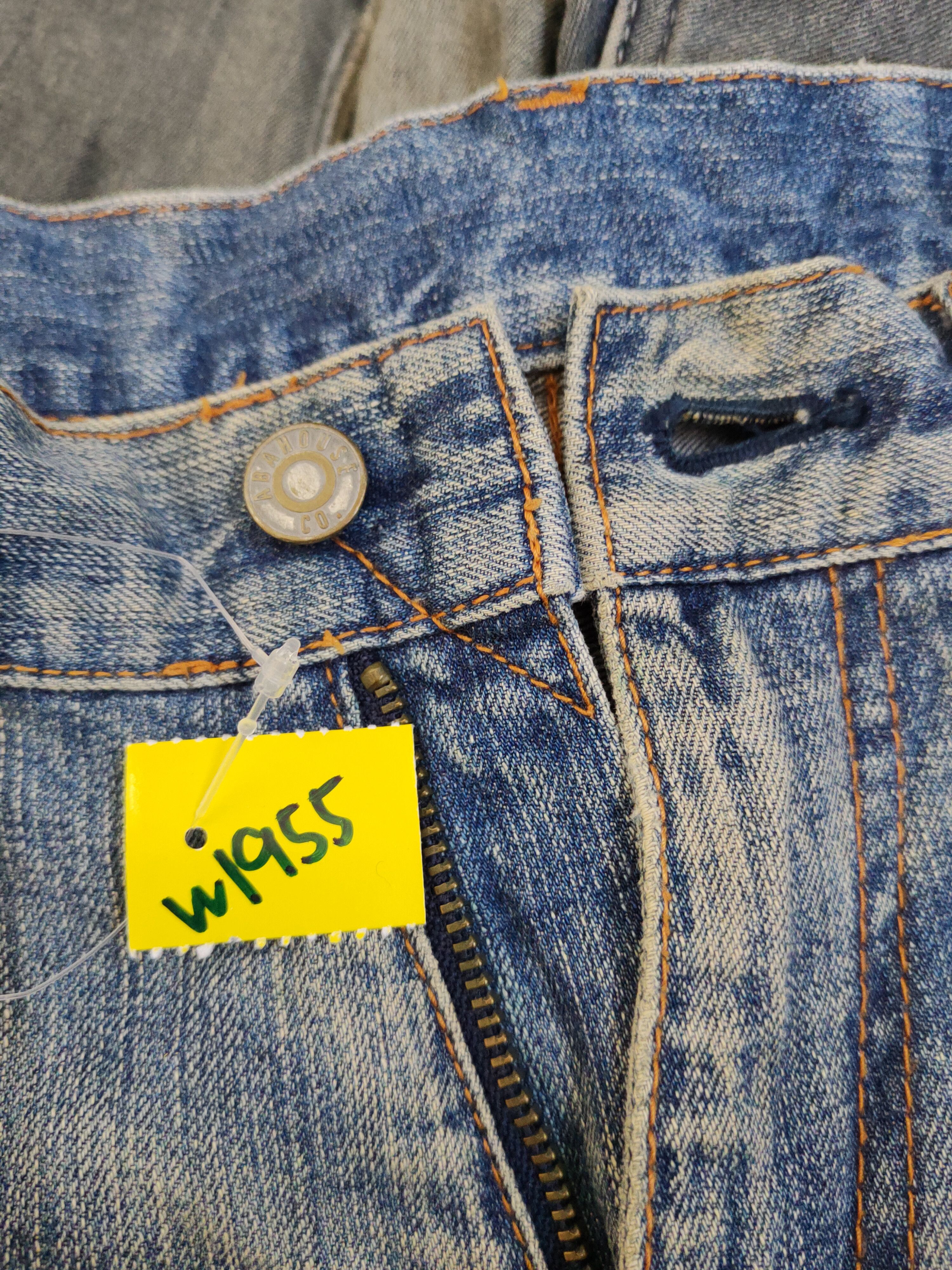 ABAHOUSE Abahouse Blue Distressed Ripped Jeans #W1955 Size US 33 - 16 Thumbnail