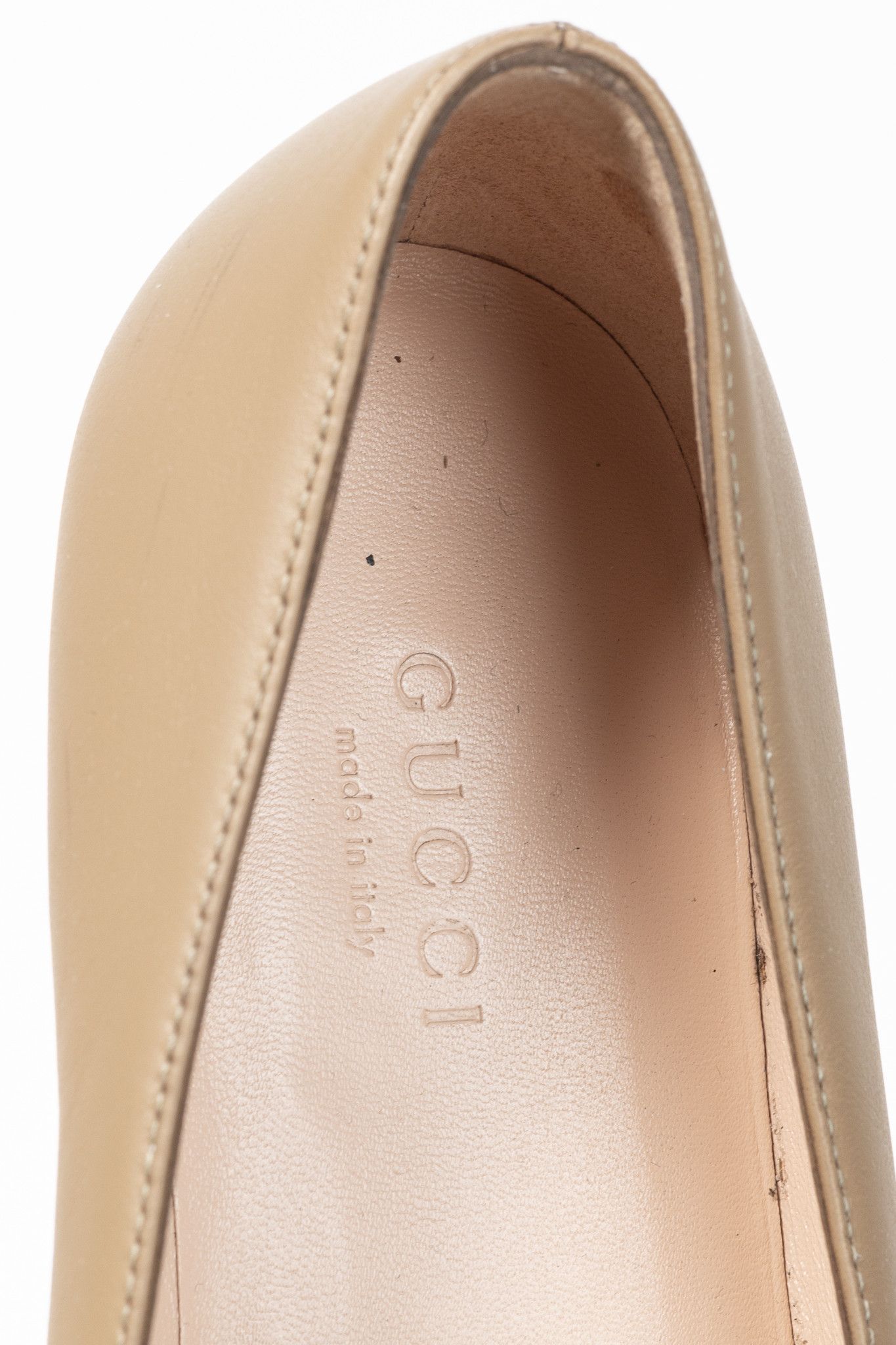 Gucci Gucci Beige Horsebit Leather Loafers Size US 5 / IT 35 - 10 Thumbnail