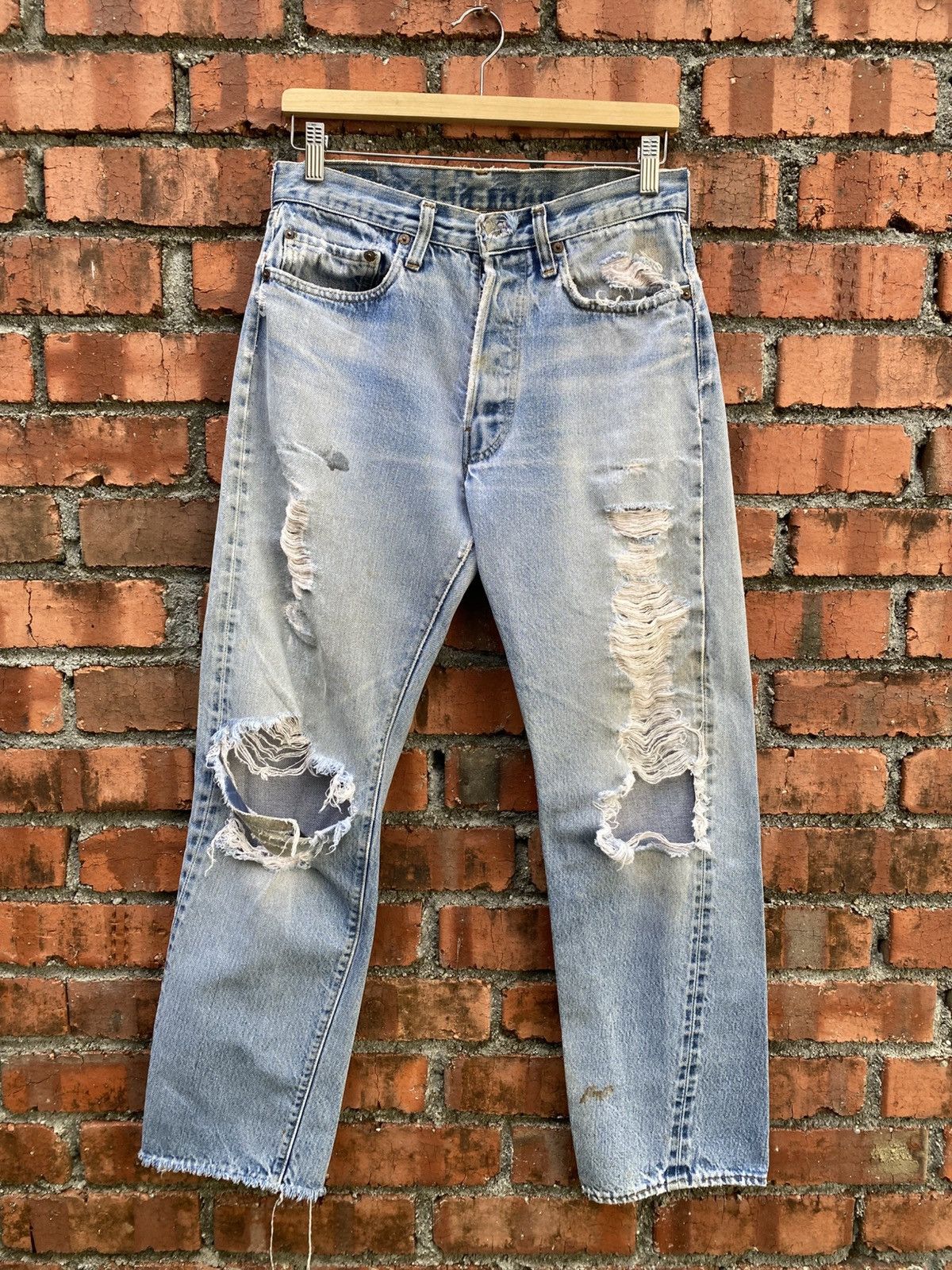Levi's Vintage Clothing W30x30 Vintage levi's 501 redline distressed ripped USA Size US 30 / EU 46 - 1 Thumbnail