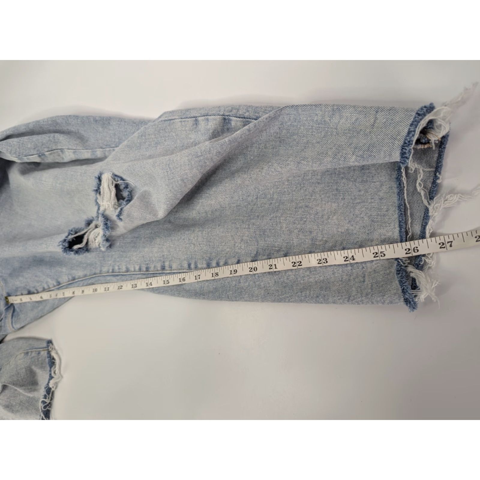 Old Navy Old Navy Jeans - High-Rise O.G. Curvy Straight Secret-Slim Pockets Cut-Off Size 28 Blue Denim Cotton Blend Womens Plus Stretch 90s? Not present Size 28" / US 6 / IT 42 - 6 Thumbnail