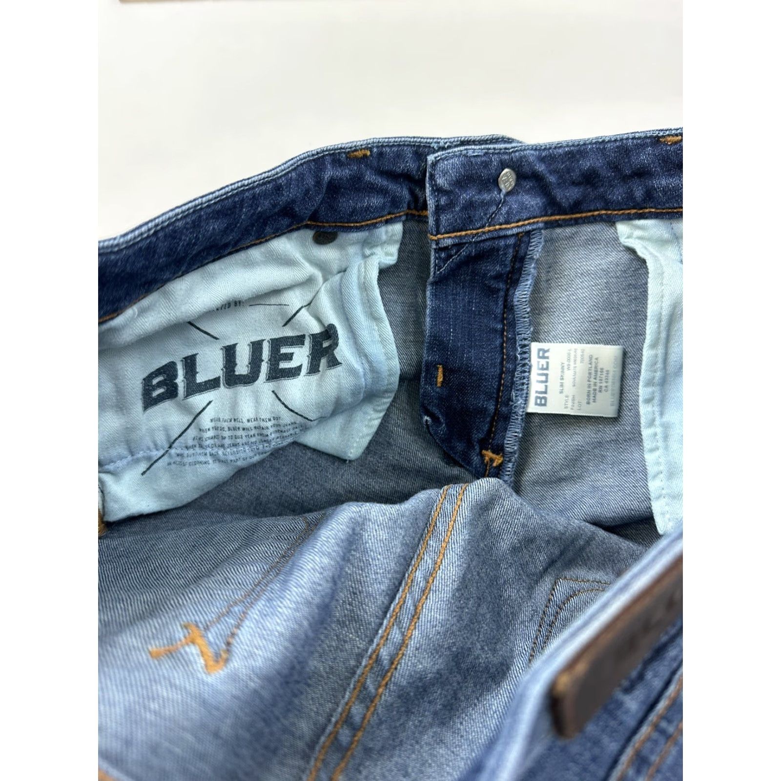 Denime Bluer Jeans Women 30 Blue Denim Made in USA Taper Work Skinny Stretch Pants Size 30" / US 8 / IT 44 - 4 Thumbnail