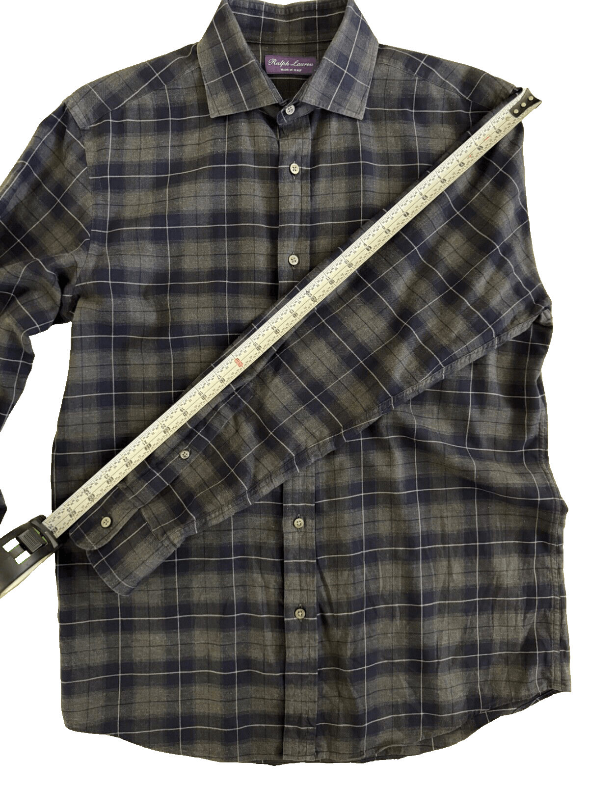 Ralph Lauren Purple Label Ralph Lauren Purple Label Green Navy Plaid Button Up 15.5 Size US M / EU 48-50 / 2 - 6 Thumbnail