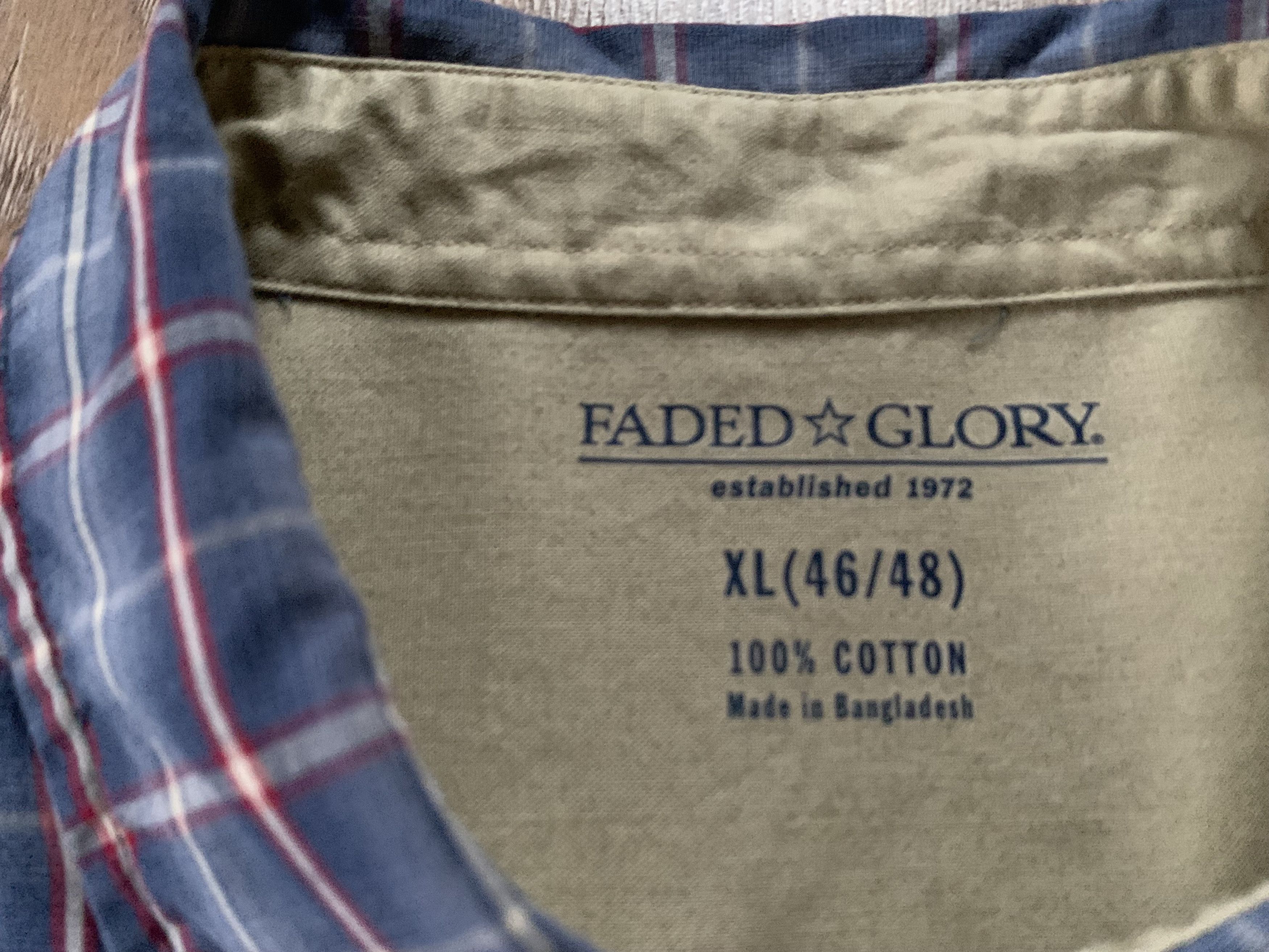 Faded Glory × Flannel Faded Glory Cotton Plaid Long Sleeve Shirt Size US XL / EU 56 / 4 - 5 Thumbnail